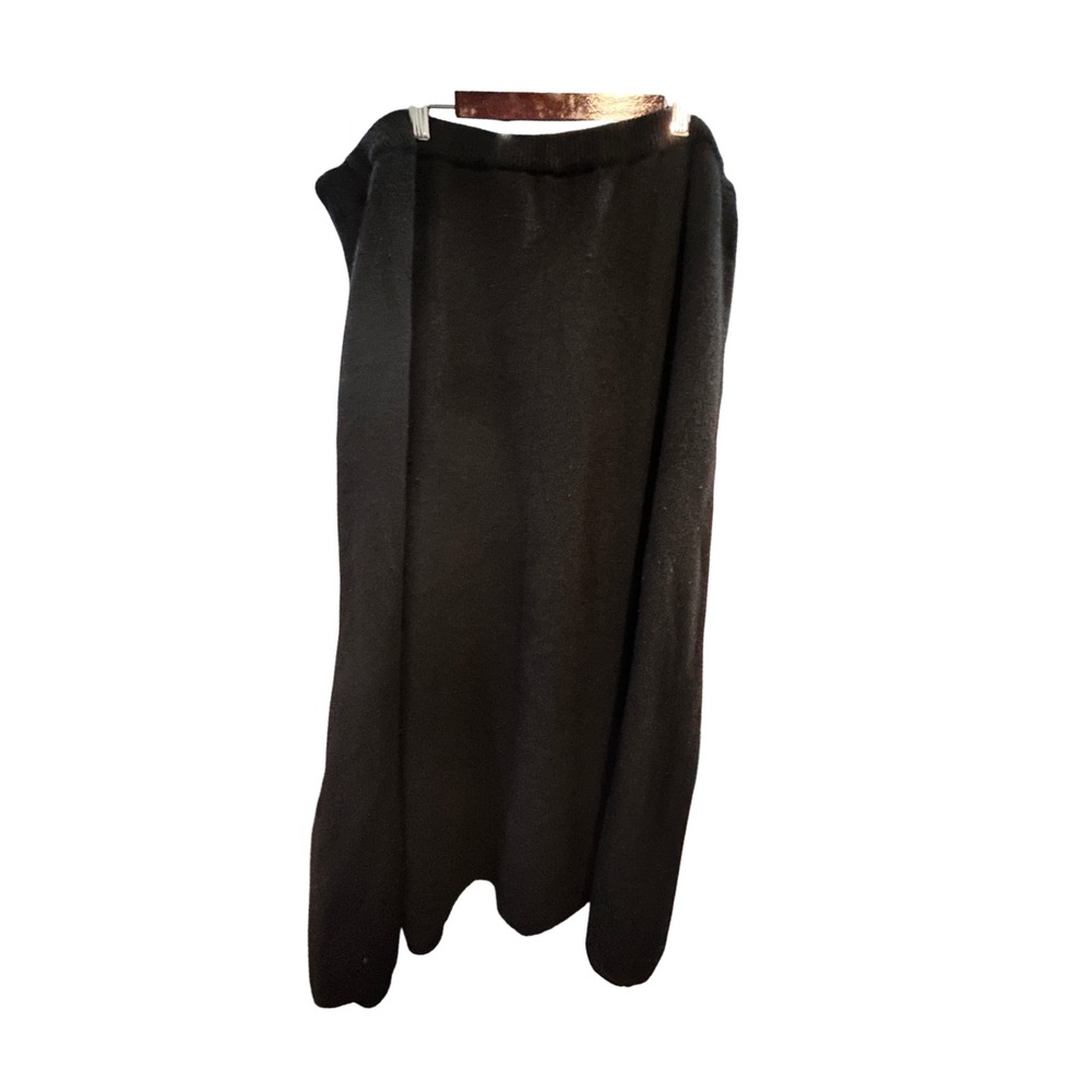 Black Knit Sweater Skirt Midi Length Comfortable Casual Minimalist